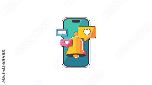 Modern mobile phone with notifications for social media.