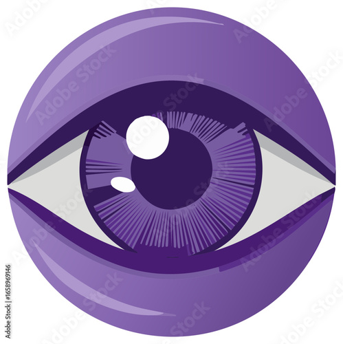 Stylized Eye Illustration in Purple Tones Detailed Vector Graphics