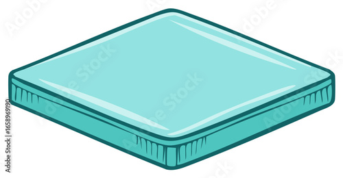 Simple cartoon style illustration of a comfortable bed mattress
