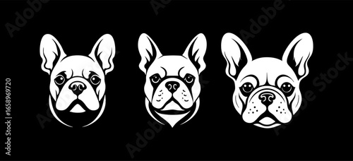 Bulldog Logo Black and White