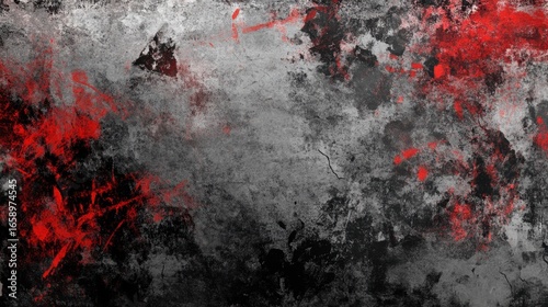 Grunge Texture Background with Red and Black Abstract Patterns