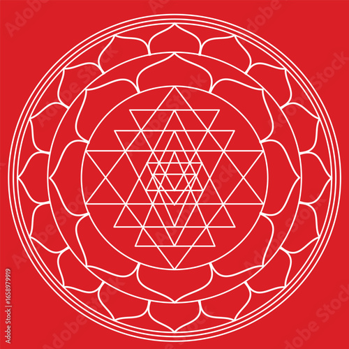 Indian spiritual sign Shree Yantra vector