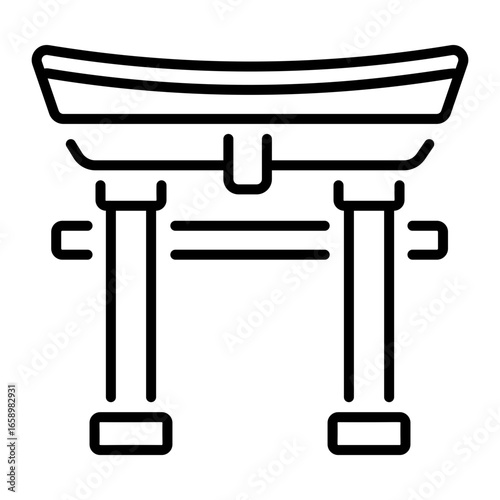 An outline style icon depicting torii gate