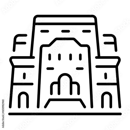 An outline style icon depicting abu simbel