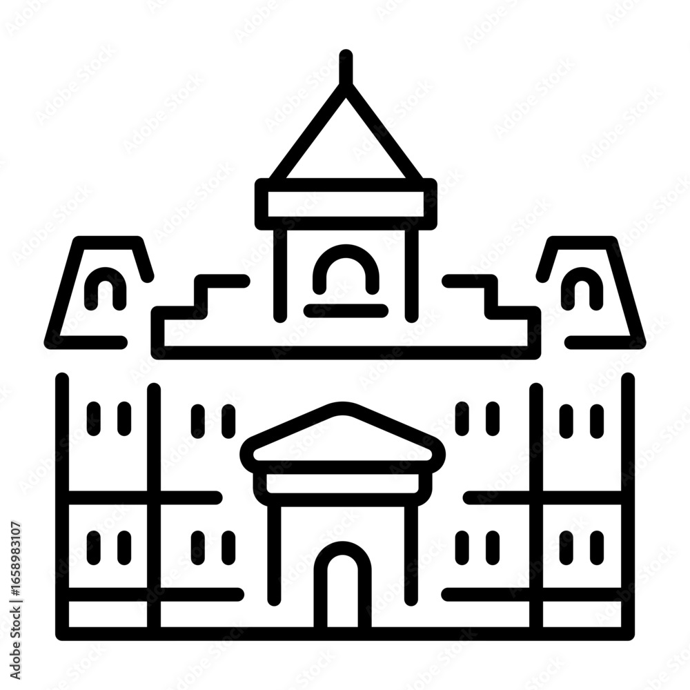 Obraz premium A linear style icon representing historical building