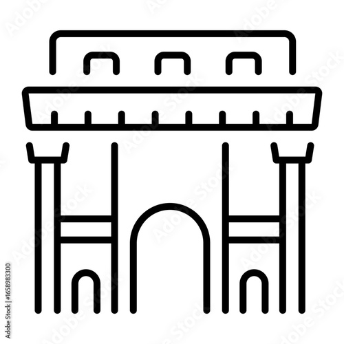 An outline style icon depicting marble arch
