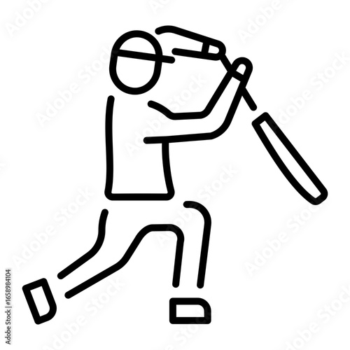 A line style icon depicting a sportsman character