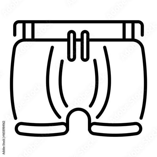 A line style icon showing a pair of cricket shorts