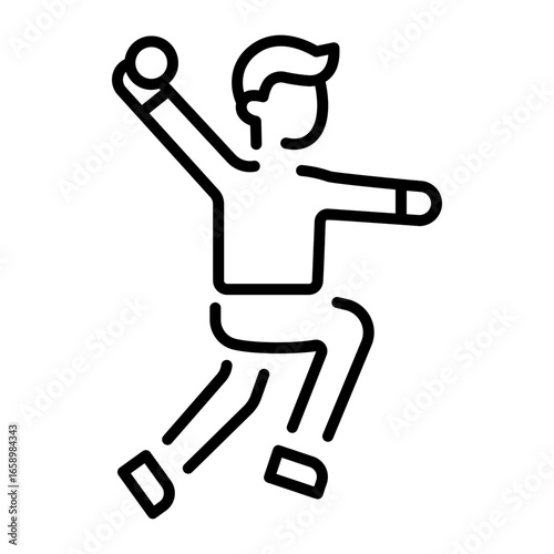 A line style icon showing a bowler action pose