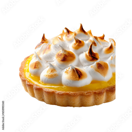 Delicious Lemon Meringue Tart with Golden Brown Meringue Peaks
