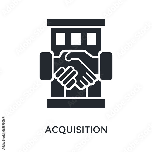 Acquisition Icon Glyph Style. Vector Illustration For Graphic Design