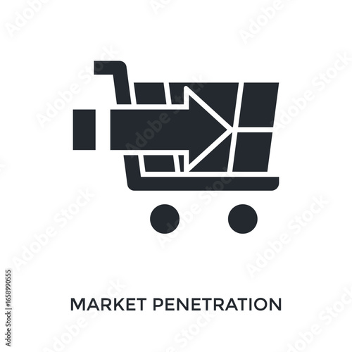 Market Penetration Icon Glyph Style. Vector Illustration For Graphic Design