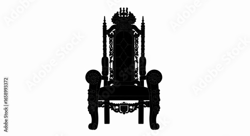 Regal Seat Throne Vector Illustration, Kingly Majesty