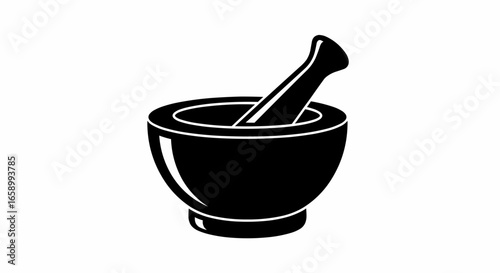 Mortar and pestle pharmacy icon vector illustration design