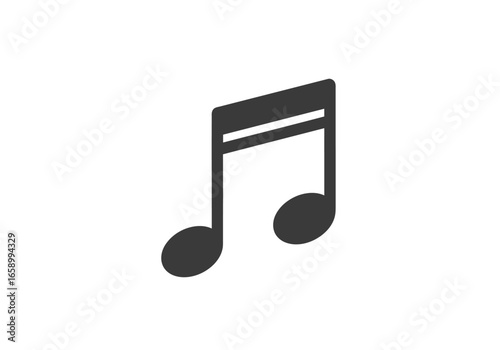 Simple eighth note musical symbol, dark gray on white background.