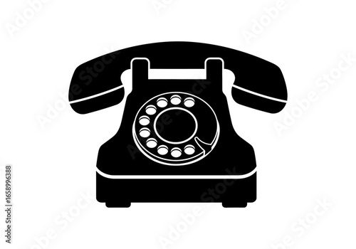 Vintage rotary dial telephone icon.
