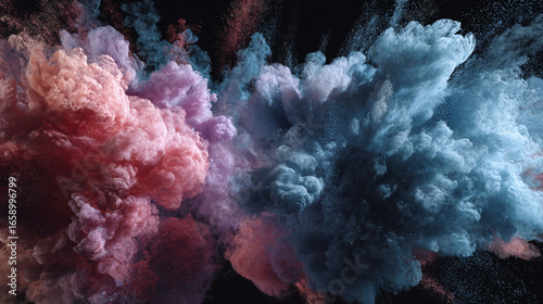 Colorful Powder Explosion Abstract Background, Generative AI