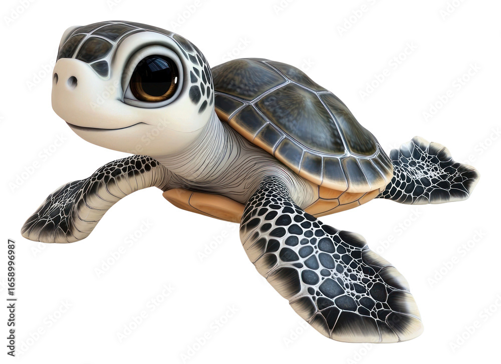 Obraz premium PNG Sea turtle Baby illustration cartoon.