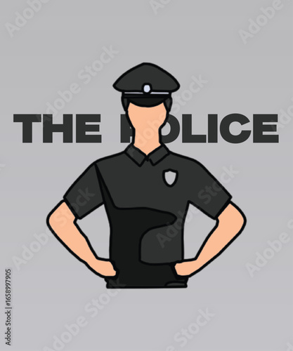 Police vector with Gray Color and Corp The Police