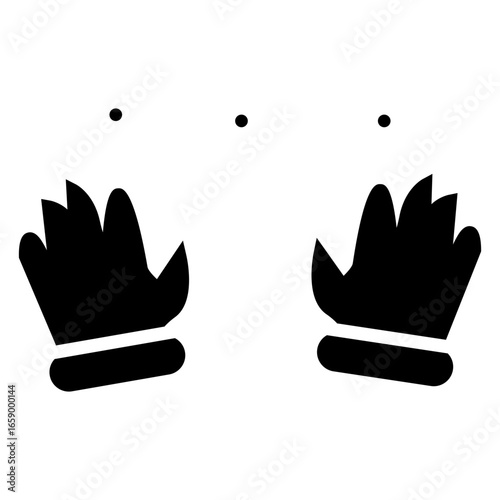 black and white medical gloves vector