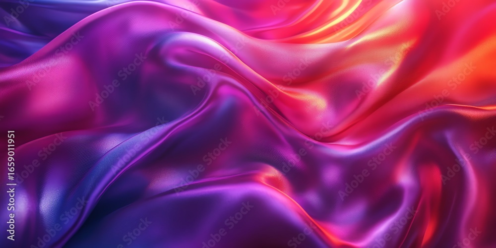 Fototapeta premium Vivid Abstract Colorful Satin Fabric with Smooth Flowing Texture
