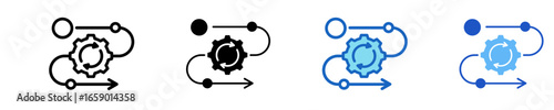 Process Alignment  Icon Set Multiple Style Collection
