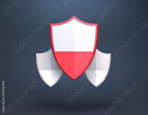 Shields with the Polish flag symbolizing protection, security, and national identity against a dark background Free Download Shields with the Polish flag symbolizing protection, security, and national identity against a dark background - GFXLoad