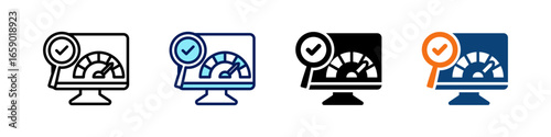 Performance Monitoring All In One Icon Multi Styles Vector Set