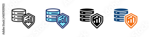 Performance Data Security All In One Icon Multi Styles Vector Set