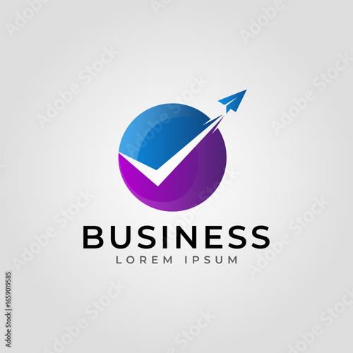 modern gradient color agency travel check business logo. transport, logistics delivery logo