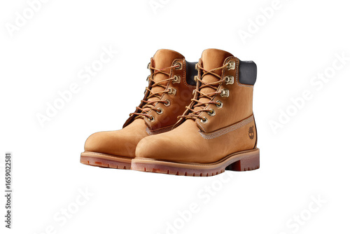 Pair of tan leather ankle boots