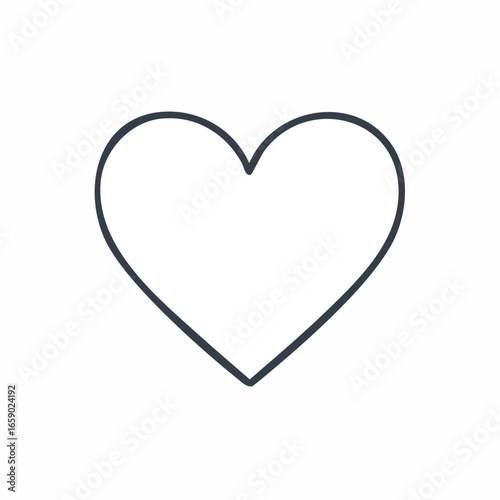 Free Download Heart Icon Simple Line Art of Love and Affection, Suitable for Various Design Applications - GFXLoad