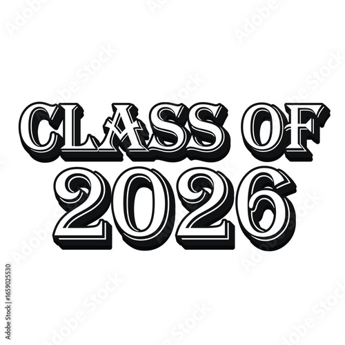 Class of 2026 typography design vector. Editable class of 2026 typography design
