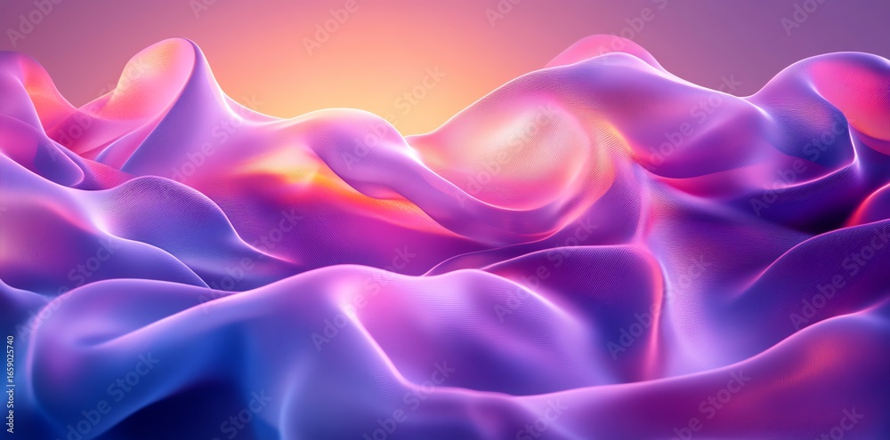 Obraz premium Abstract Colorful Fluid Waves in Vibrant Shades of Pink Purple and Orange