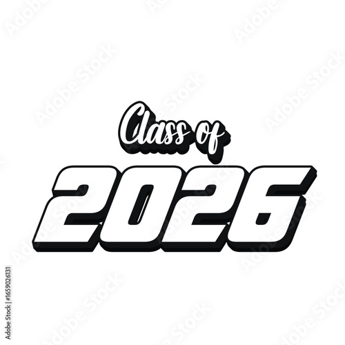 Class of 2026 typography design vector. Editable class of 2026 typography design