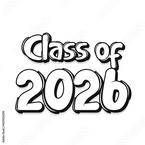 Class of 2026 typography design vector. Editable class of 2026 typography design