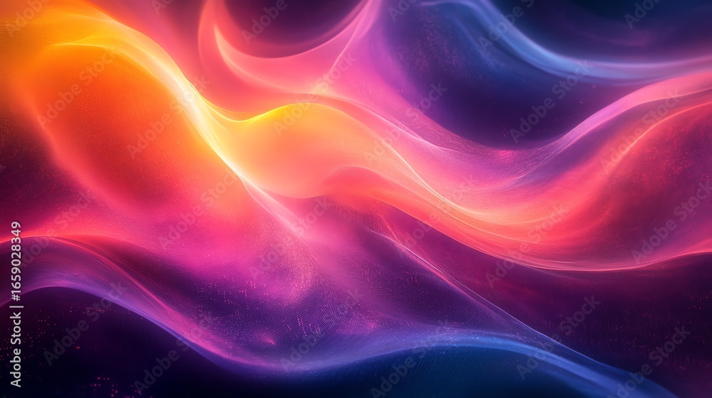 Obraz premium Abstract Colorful Light Waves in Vibrant Pink Orange Purple Blue Artistic Background