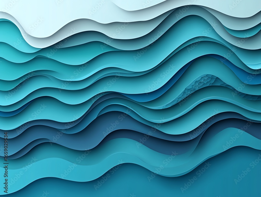 Fototapeta premium Abstract Blue Wave Pattern on White Background for Modern Design