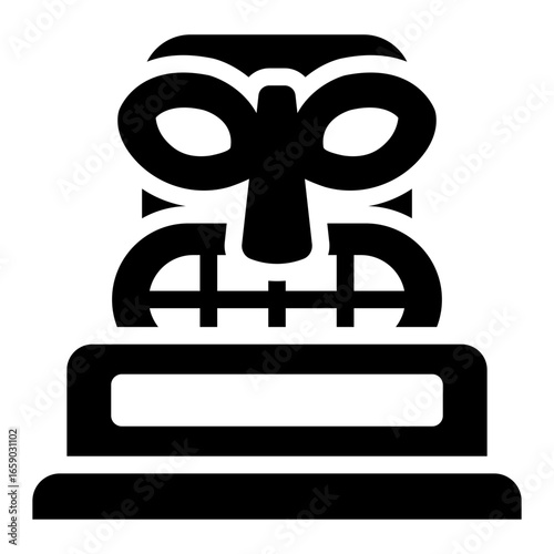 tribe mask glyph icon displayed as cultural artifact in museum collection
