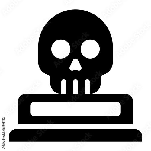 skeleton glyph icon representing ancient remains displayed in museum