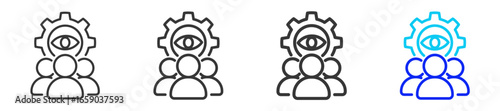 Visual Management Icon Set Collection in Creative Outline Style for Business Continuous Improvement Lean Management Quality Control and Kaizen Productivity