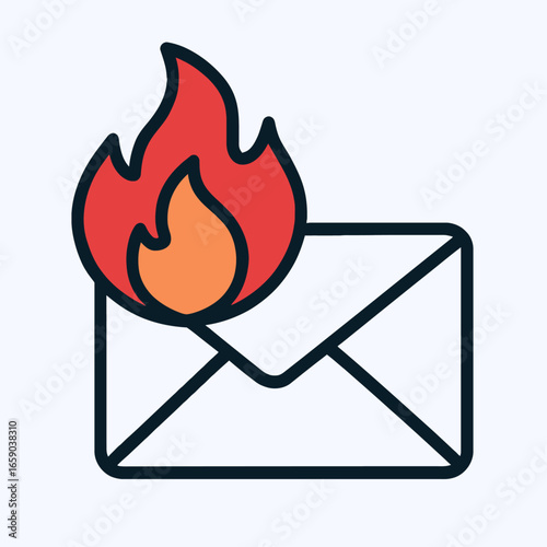 Email with Fire Phishing Icon