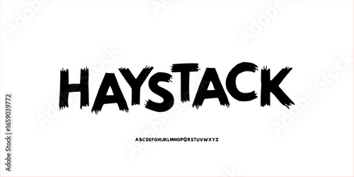 Elegant hand drawn uppercase font with haystack line accents. Creative rough typography. Classic lettering fashion designs. Decorative serif vintage modern concept vector illustration.