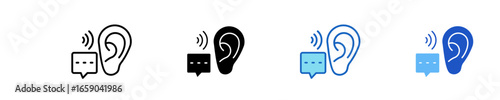 Active Listening  Icon Set Multiple Style Collection
