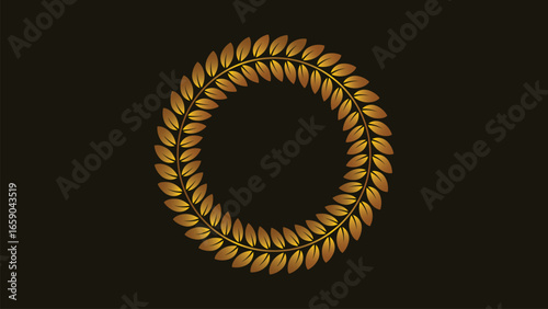 Golden laurel wreath. victory symbol art. Elegant wreath vector. Award design graphic. Premium wreath logo. Timeless honor icon. Classy laurel design. Luxury wreath vector. Sleek award symbol. 