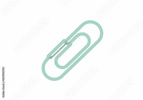 Wallpaper Mural Isometric Illustration of a Light Green Paperclip. Torontodigital.ca