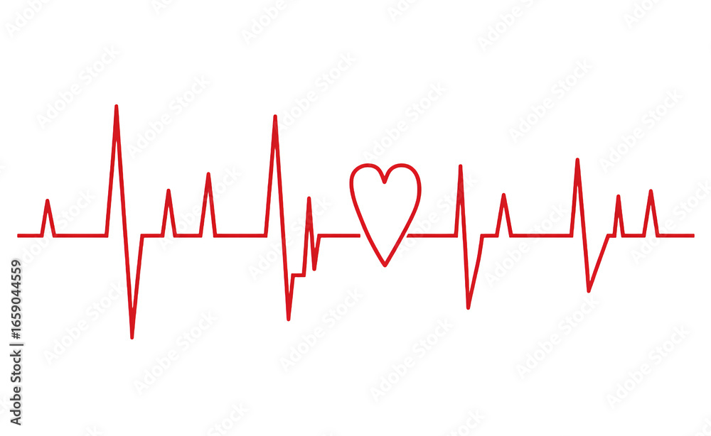 Heartbeat signal with heart shape for medical concept design Heartbeat signal with heart shape for medical concept design