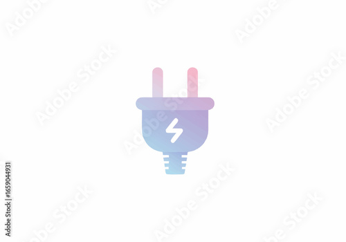 Pastel Gradient Electrical Plug Icon Illustration.