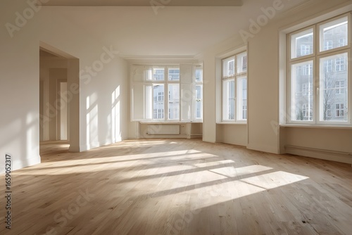 Wallpaper Mural Bright sunlight illuminates the empty room. Torontodigital.ca