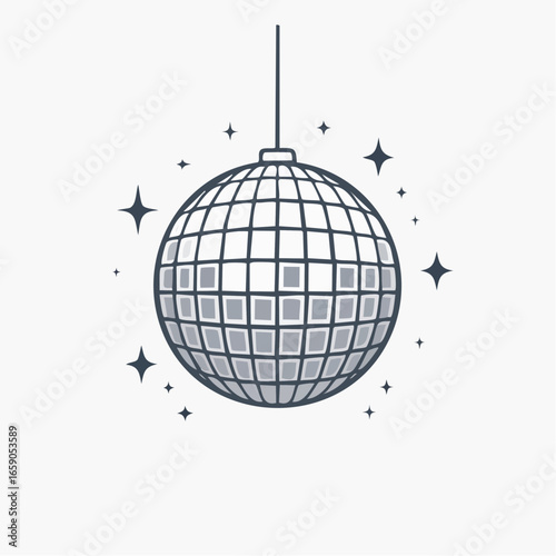 Minimalist Disco Ball Geometric Hexagonal Mirror Facets Design